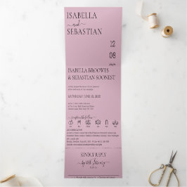 Invitación Tríptica Wedding Blush Pink All in one set
