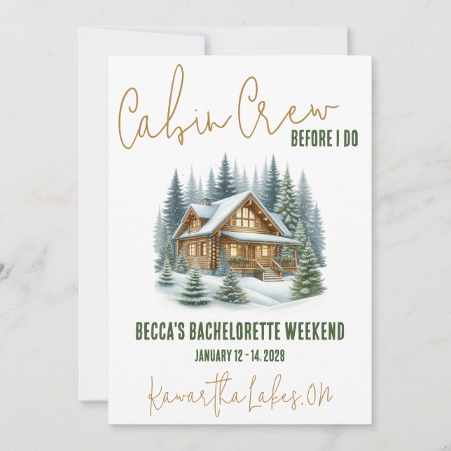 Invitación ¡Tripulación De Cabina Antes Que Yo! Fiesta de Bac (Anverso)