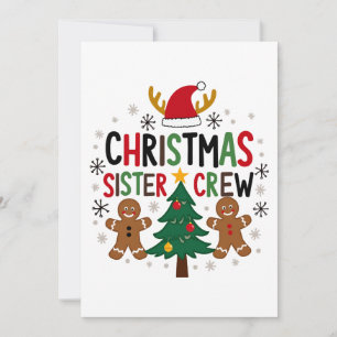 Invitación Tripulación de la Hermana de Navidad Amigos Festiv