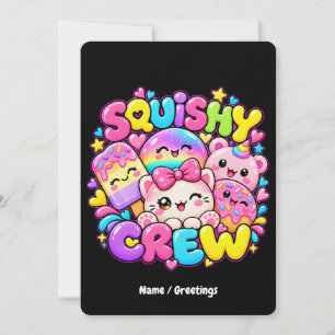 Invitación Tripulación Kawaii Squishy Arte Anime Dulce Carame