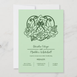 Invitación Triquetra Celta Irlandés Manejo Verde Corazón
