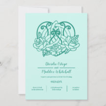 Triquetra Celta Knot Flora Manejo Verde azulado