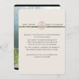 Invitación Triquetra de rosa blanca silvestre Handfaying Vert