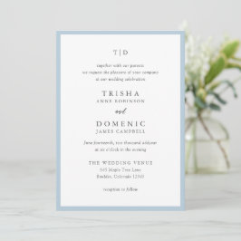 Invitación Trisha Powder Blue Modern Boda