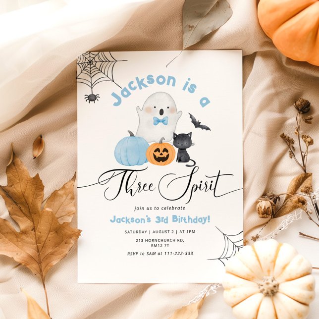 Invitación Triste cumpleaños de Halloween azul espeluznante (Subido por el creador)