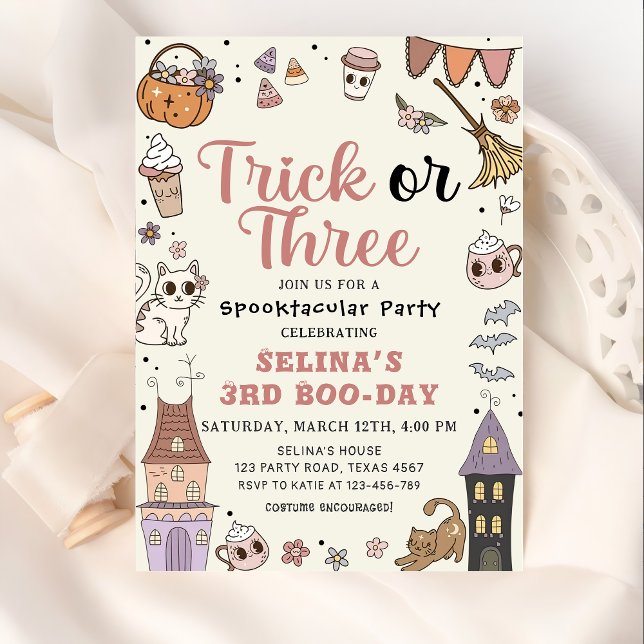 Invitación Triste fantasma de Halloween tercer cumpleaños (Subido por el creador)