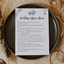 Invitación Trivia Bridal Shower Game de película Boda gótica