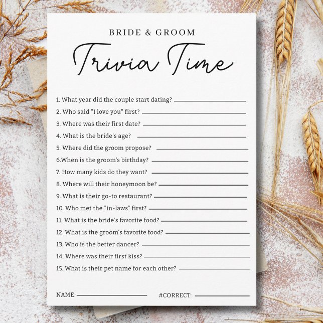 Invitación Trivia Game For Bride And Groom Bridal Shower Game (Subido por el creador)