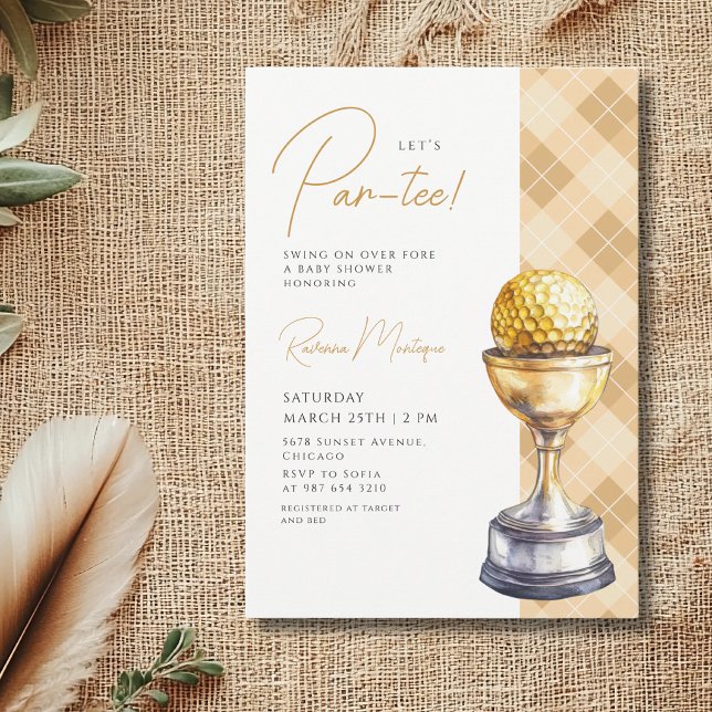 Invitación Trofeo de Golf Argyle Amarillo Fiesta de Bebé Par- (Subido por el creador)