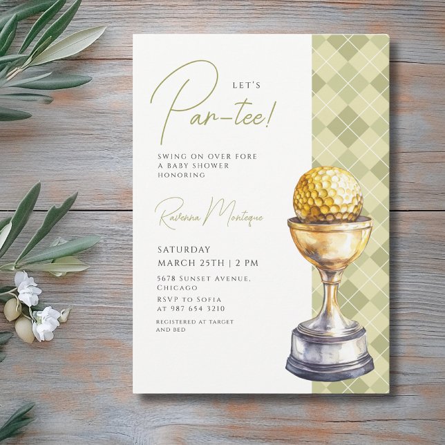 Invitación Trofeo de Golf Green Argyle Deja que la Fiesta Par (Subido por el creador)