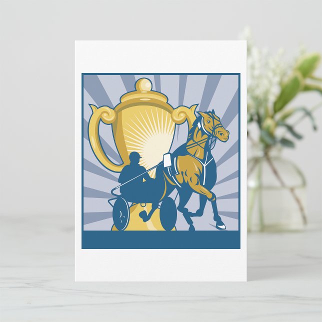 Invitación Trofeo de trote con sulky y caballo (Subido por el creador)