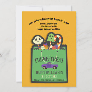 Invitación Tronco O Tratamiento De Halloween