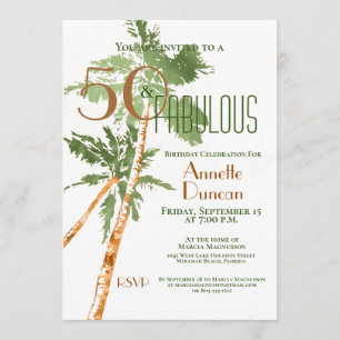 Invitación Tropical 50 y fabulosa fiesta de cumpleaños de pal