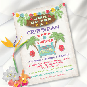 Invitación tropical a Baby Shower