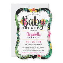 Invitación tropical a Baby Shower, Luau