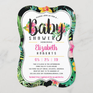 Invitación tropical a Baby Shower, Luau