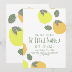 Invitación Tropical a Frutas Pequeñas Mango
