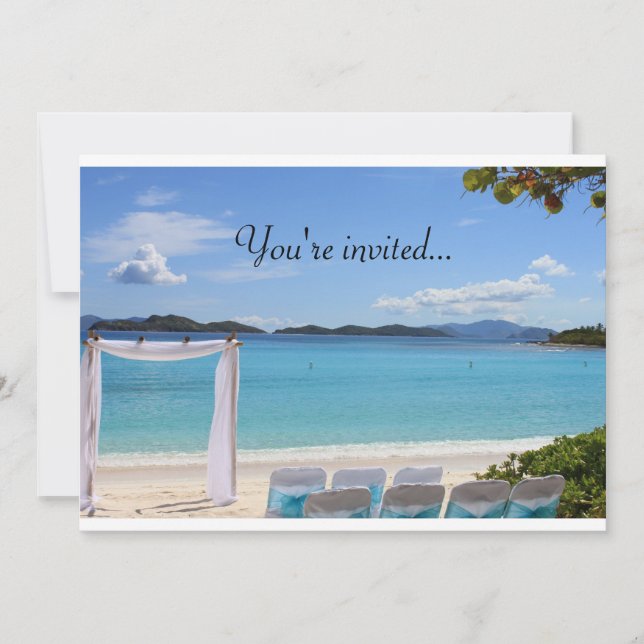 Invitación tropical a la boda (Anverso)