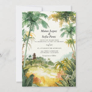 Invitación tropical a la boda de Bali