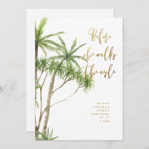 Invitación Tropical antes de caminar por la ducha de novias á