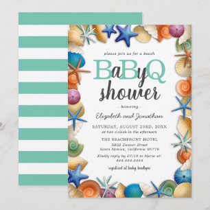 Invitación Tropical Beach BBQ Baby Shower