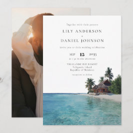 Invitación Tropical Beach Destination Photo Wedding