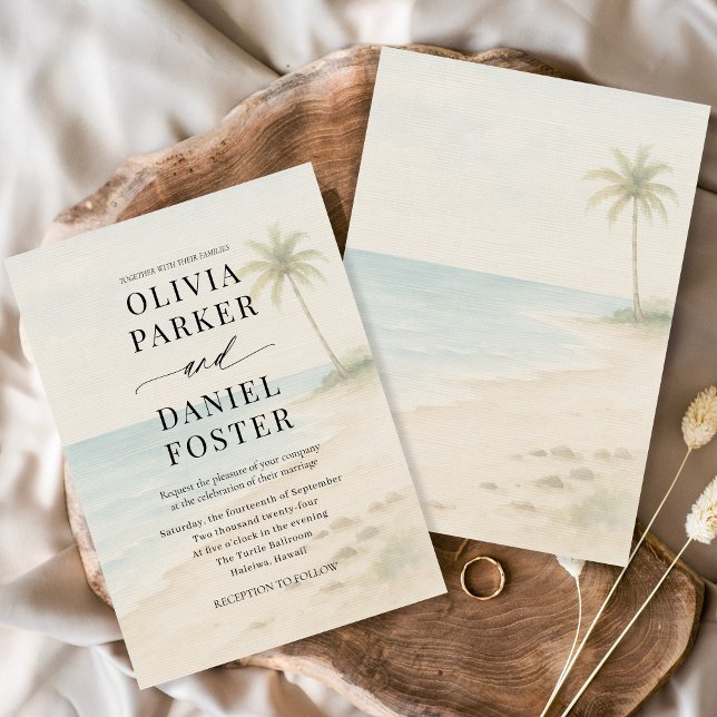 Invitación Tropical Beach Destination Wedding  (Subido por el creador)