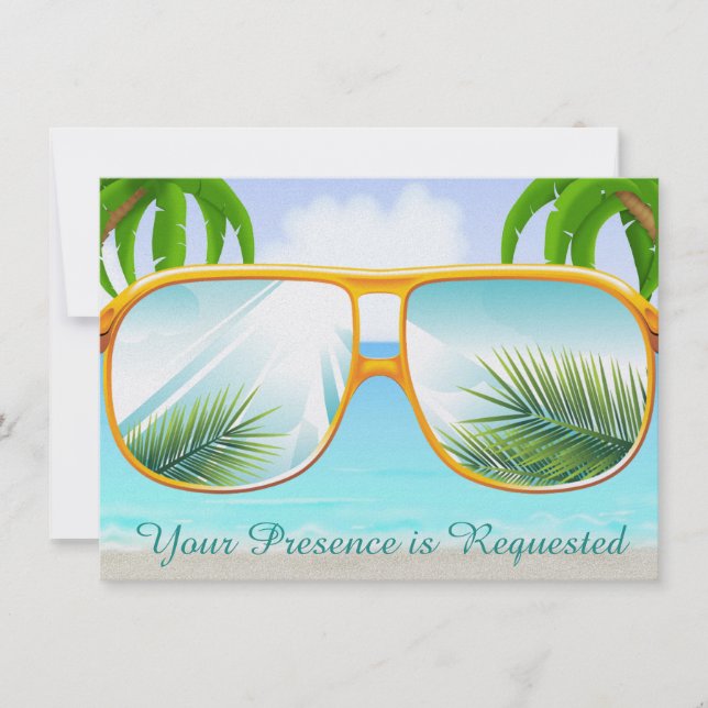 Invitación Tropical, Beach, Fiesta (Anverso)