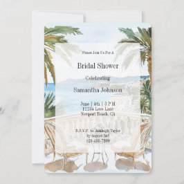 Invitación Tropical Beach French Riviera Bridal Shower