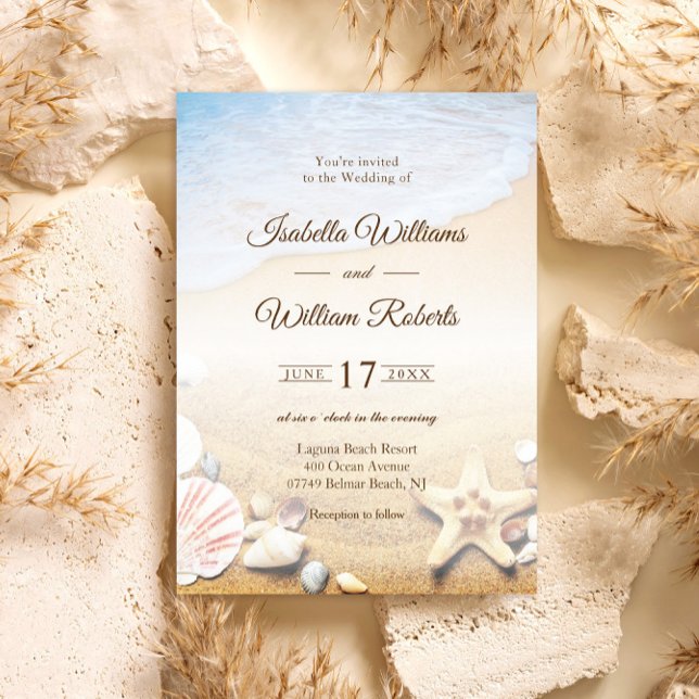 Invitación Tropical Beach Starfish Wedding Party Invitation (Subido por el creador)