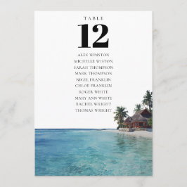 Invitación Tropical Beach Table Number Seating Chart