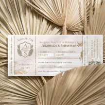 Tropical Boarding Plane Ticket Destination Wedding