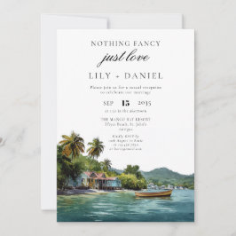 Invitación Tropical Caribbean Elopement Wedding Reception