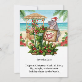Invitación Tropical Christmas Cocktail Party Invitation 
