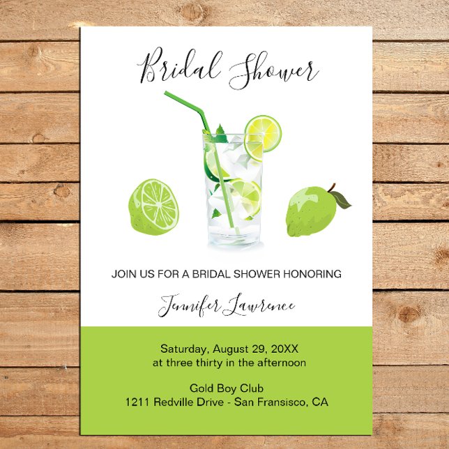 Invitación Tropical Citrus Green Lime Bridal Shower  (Subido por el creador)