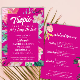 Invitación Tropical como su fiesta de la Bachelette rosa cali