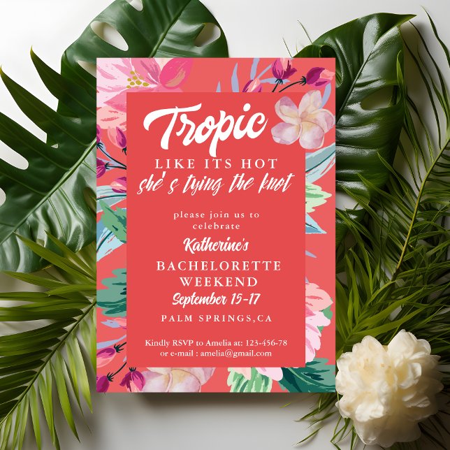Invitación Tropical como su fiesta de naranja Bachelorette (Subido por el creador)