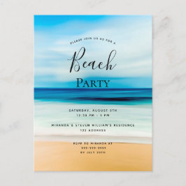 Invitación tropical costera de verano fiesta de pl