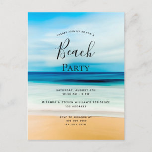 Invitación tropical costera de verano fiesta de pl