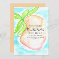 Invitación Tropical de Acuarela de Mango Pintada a