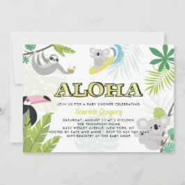 Invitación tropical de Baby Shower de Aloha Koala