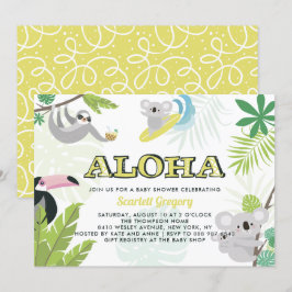 Invitación tropical de Baby Shower de Aloha Koala