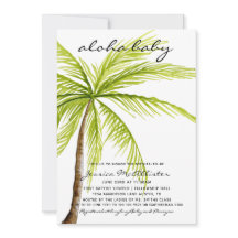 Invitación tropical de Baby Shower de la palma del