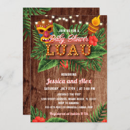 Invitación tropical de Baby Shower Luau