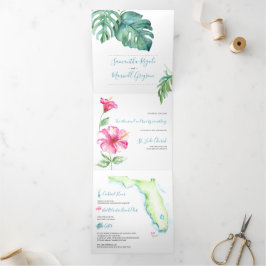 Invitación tropical de bodas en Florida todo en un