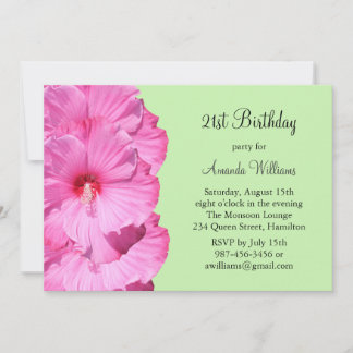 Invitación tropical de cumpleaños 21 (verde)
