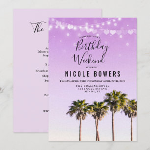 Invitación Tropical de Cumpleaños de Fin de Semana