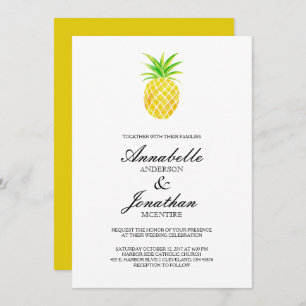 Invitación tropical de la boda de la acuarela de