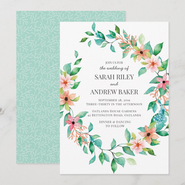 Invitación tropical de la boda de Luau de la isla (Anverso / Reverso)