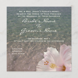 Invitación tropical de la boda del destino de la
